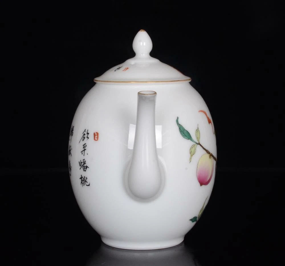 OLD CHINESE COLOUR ENAMEL PORCELAIN TEAPOT QIANLONG MARKED ST106 | eBay