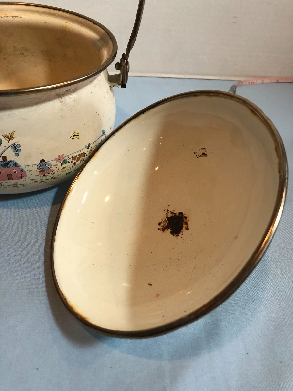 VINTAGE Enamel Teapot Tea Kettle #F44 | eBay