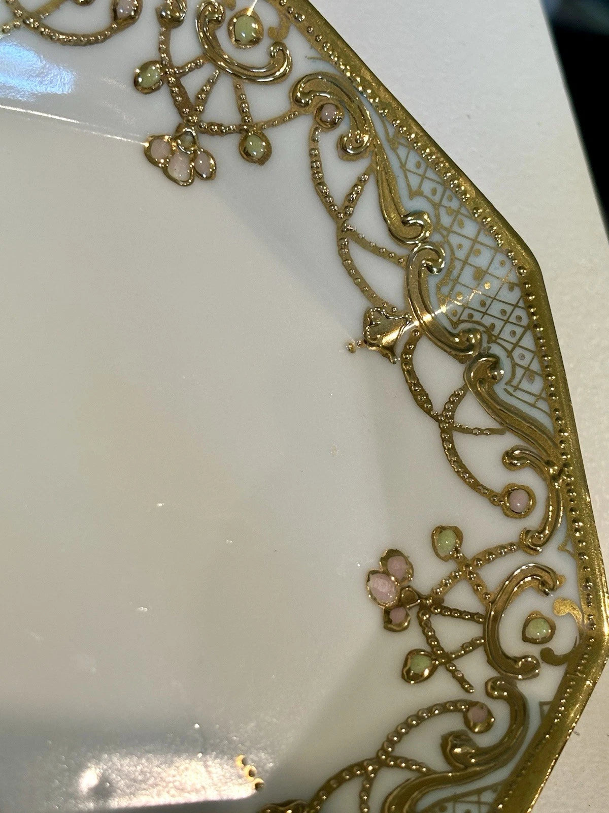 Esquisite NIPPON MORIAGE TEAPOT & UNDERPLATE GOLD ENAMEL - BEADING | eBay