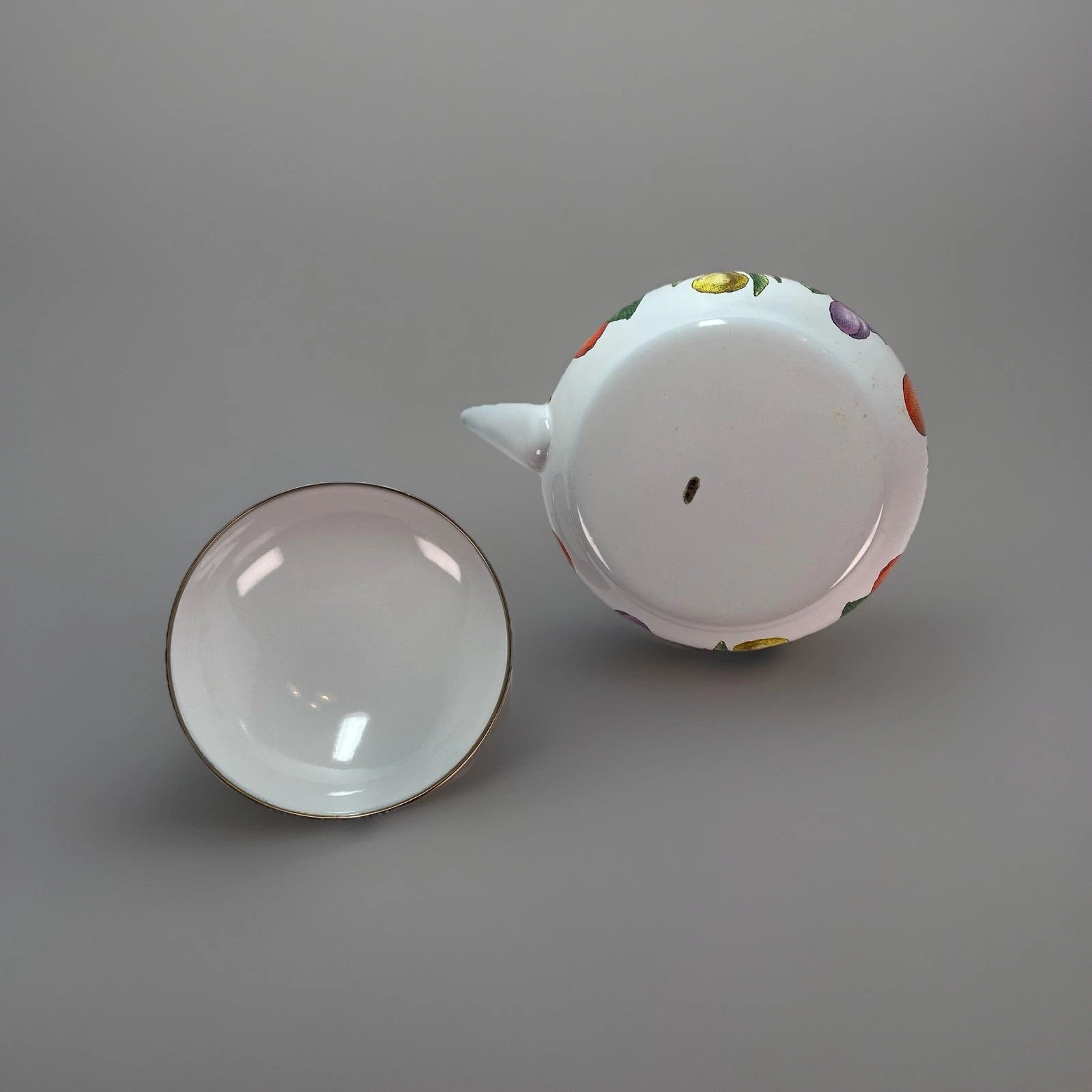 Vintage Enamel Fruit Decorated Tea Kettle (Plum/Apple/Peach/Pear) | eBay