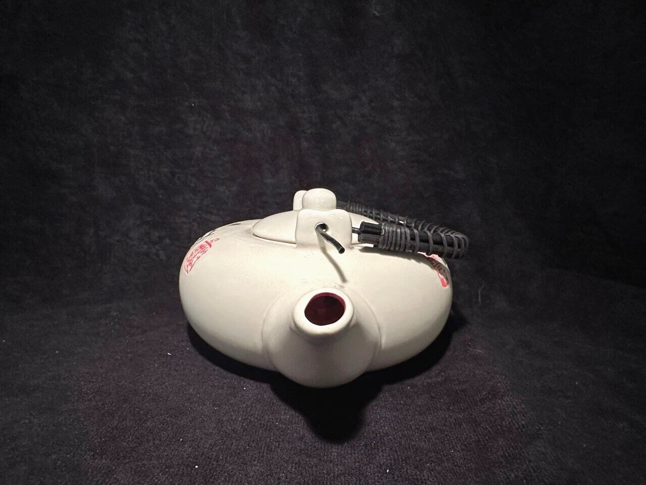 Chinese White and Red Enamel Porcelain Teapot and 4 Cups NIB | eBay