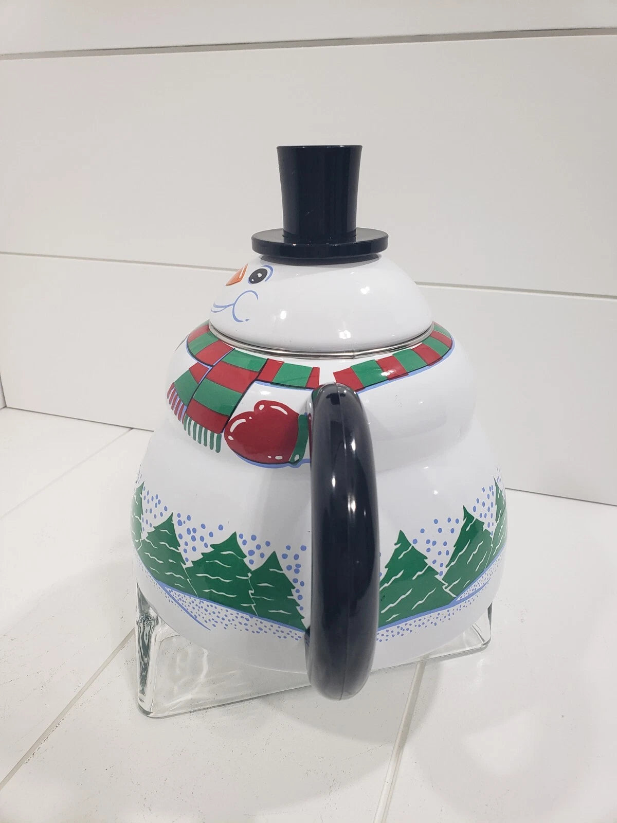 Roshco Snowman Teapot Kettle 3 QT Porcelain Enamel On Steel Vintage | eBay