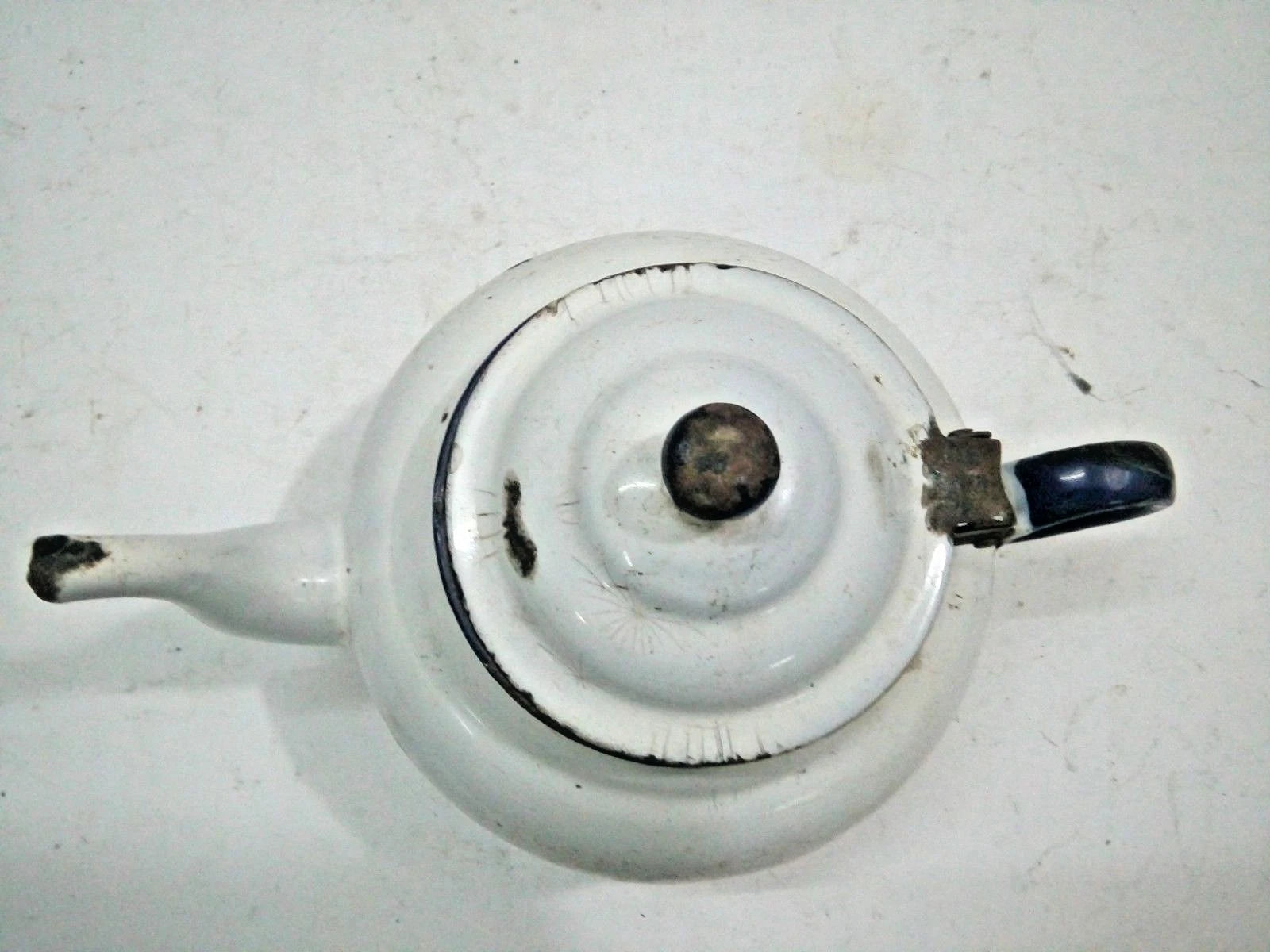 RARE Vintage Old Collectible Milky Porcelain Enamel Tea Pot kettle COLLECTIBLE | eBay