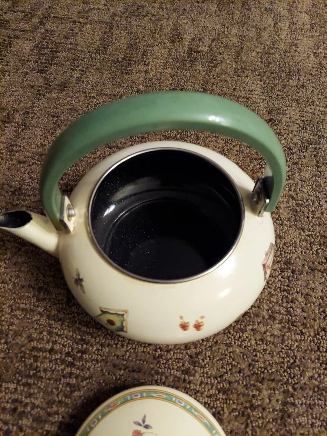 Pfaltzgraff Naturewood Metal Porcelain Enamel Tea Pot Kettle - Used | eBay