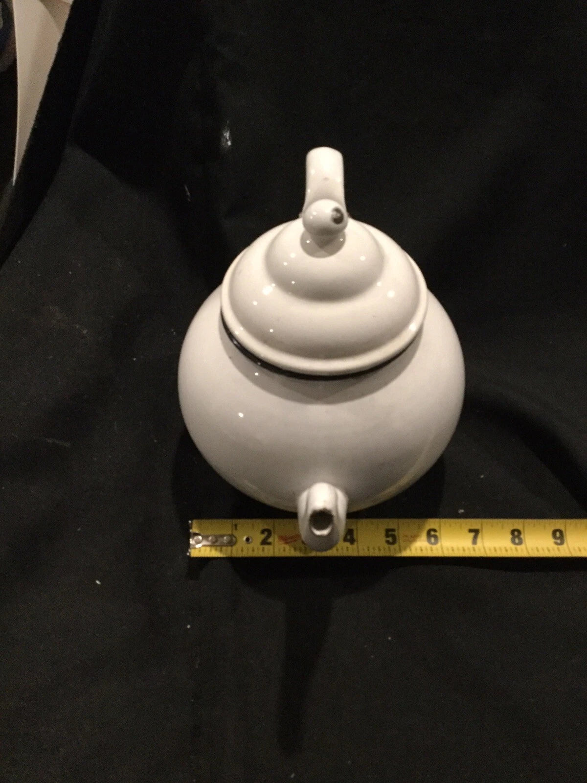 Antique Pair of porcelain Enamel White Tea pots j1 | eBay