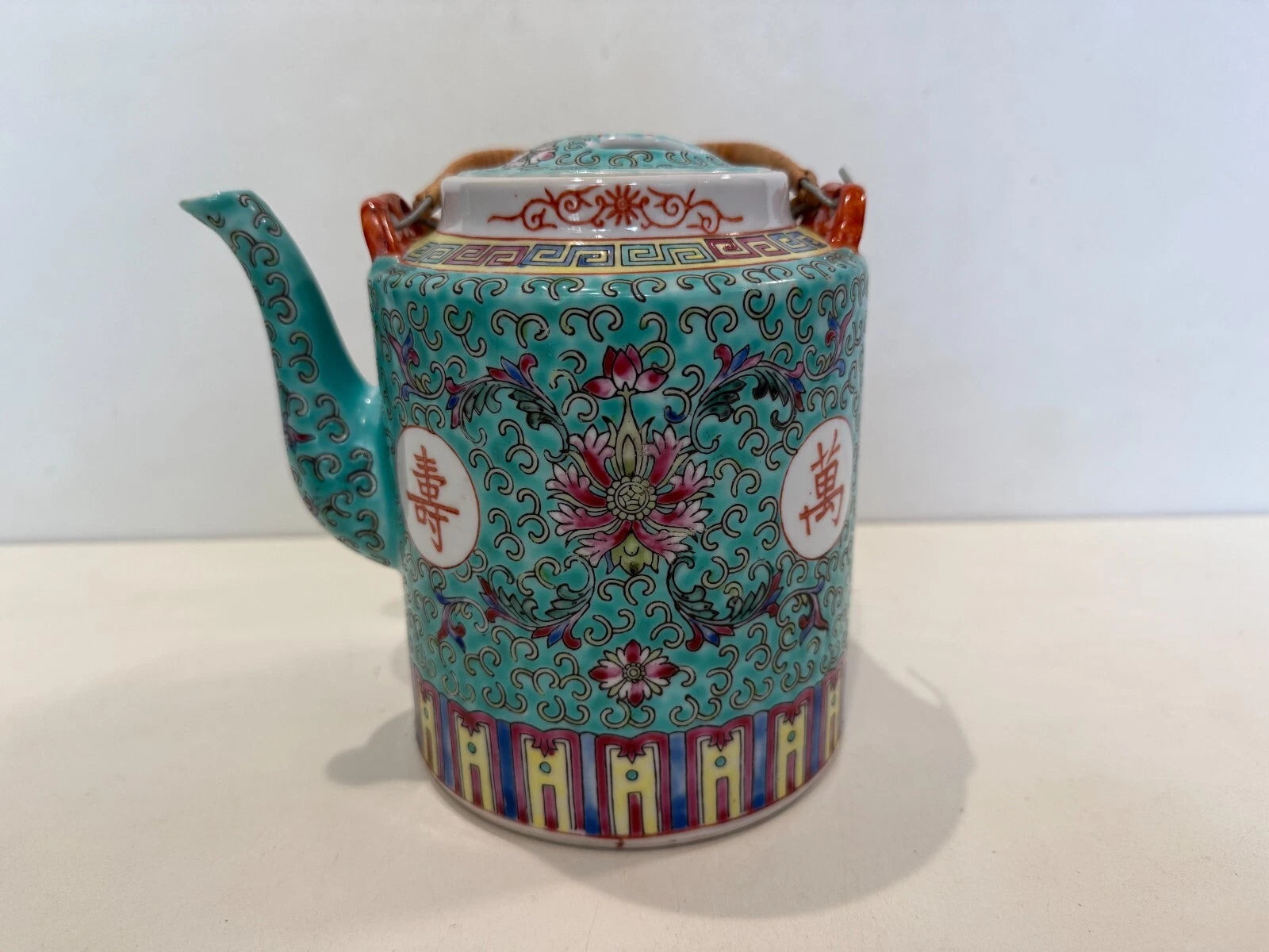 Vintage Chinese Porcelain Famille Verde Enamel Floral Motif Teapot, 6 1/2" Tall | eBay