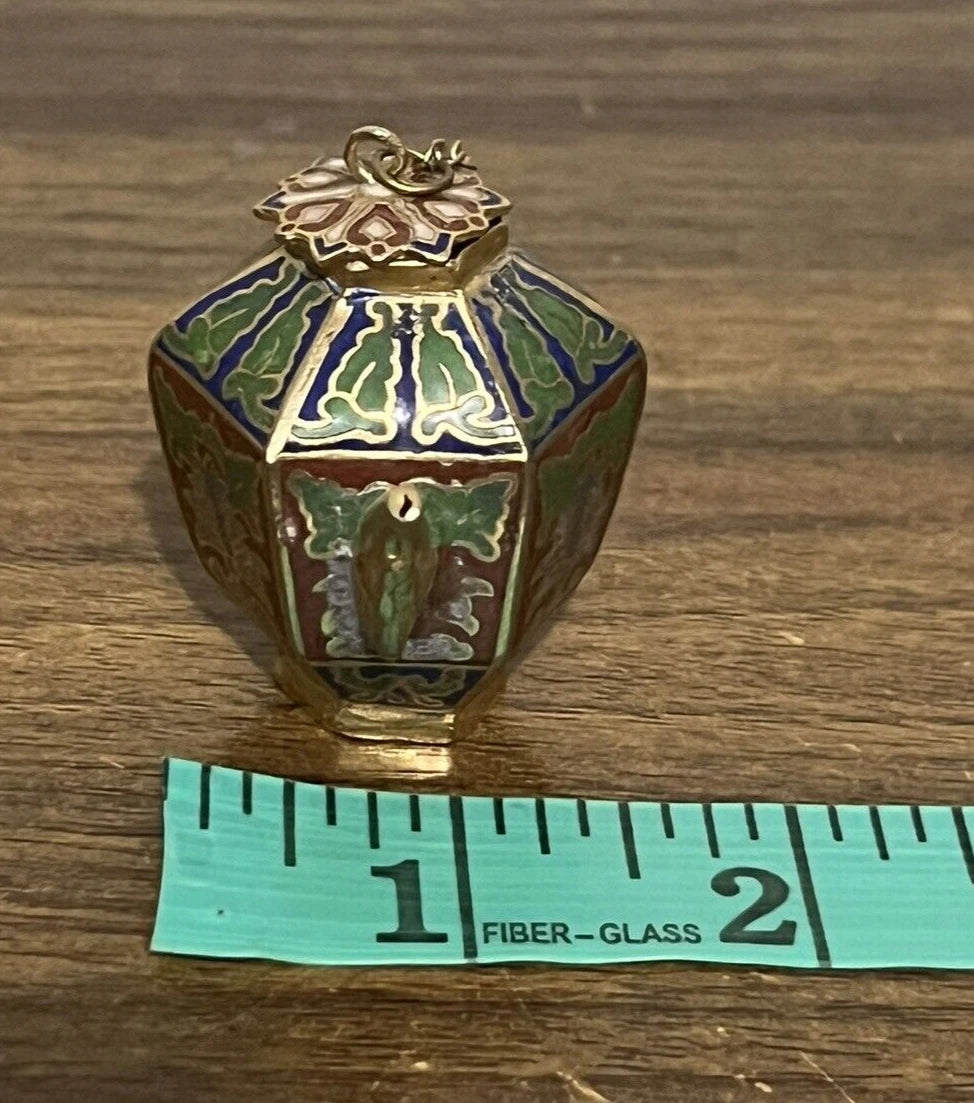 Vintage Cloisonne Enamel Miniature Teapot w Lid Red Floral 2" | eBay