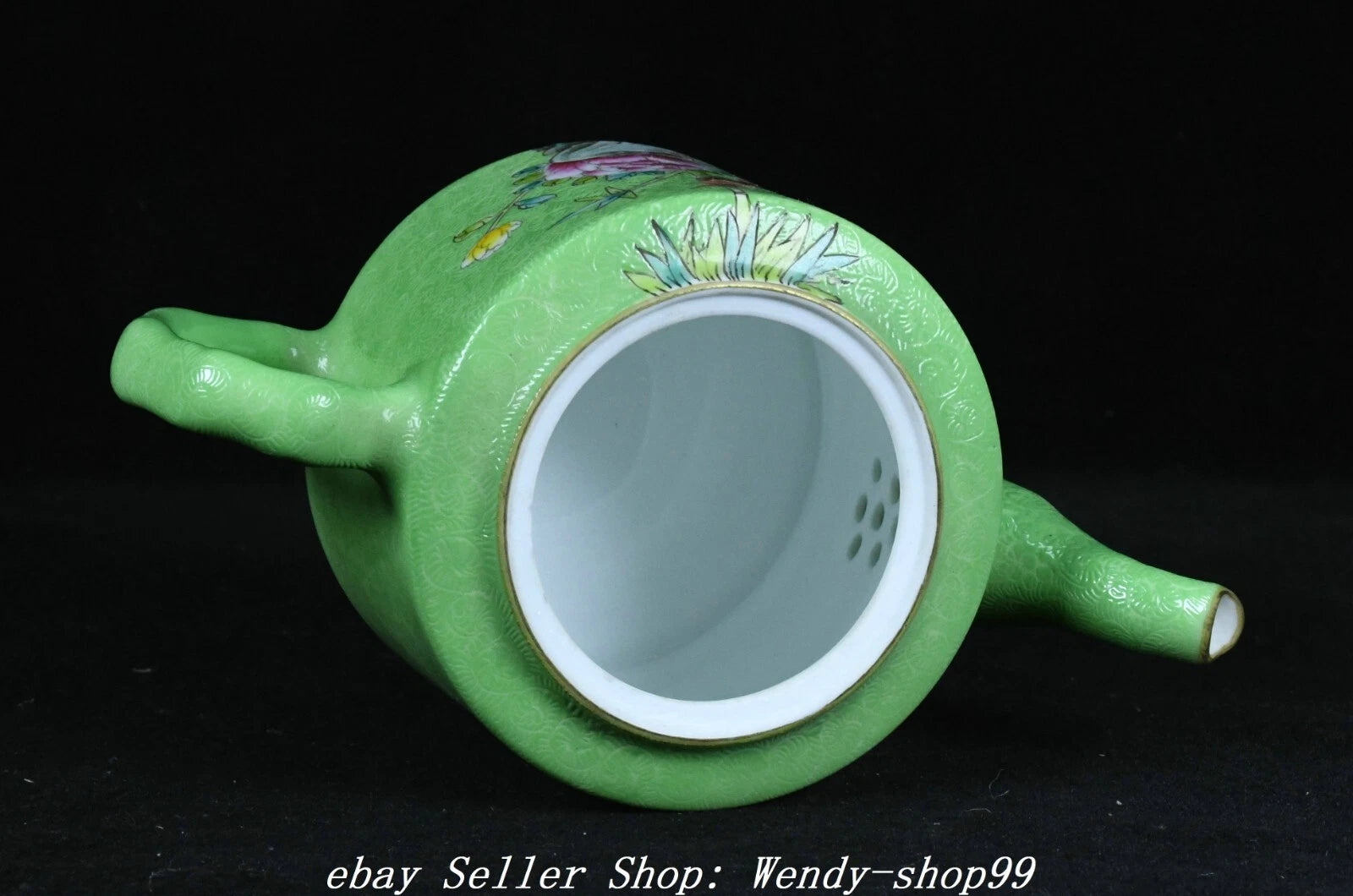 Qianlong Marked Colour Enamel Porcelain Gilt Peony Flower Bird Teapot Teakettle | eBay