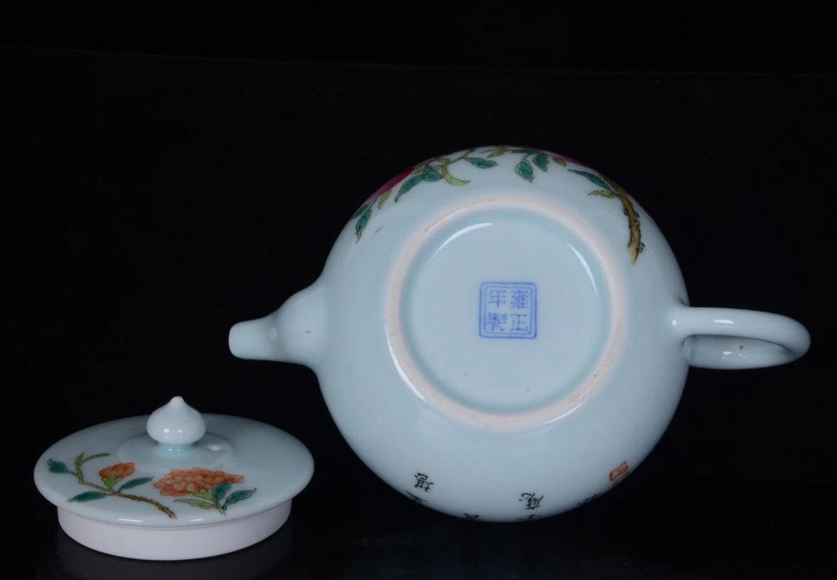 OLD CHINESE COLOUR ENAMEL PORCELAIN TEAPOT YONGZHENG MARKED ST562 | eBay