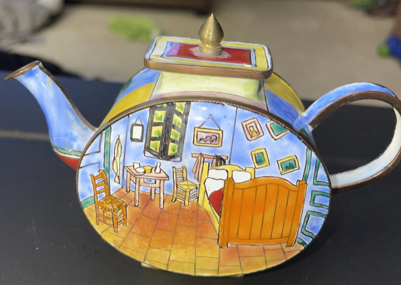 Vintage Miniature Enamel Teapot Bedroom Vincent Van Gogh Porcelain With Box | eBay
