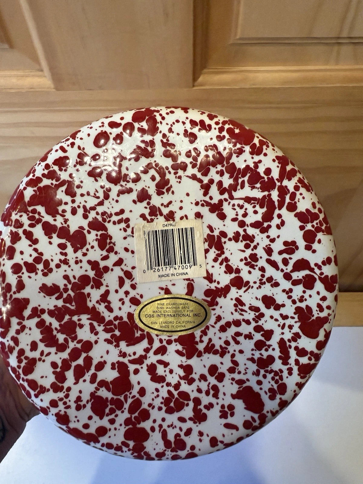 New Fine Enamelware Red & White Teapot CGS International Inc. 8”tall 7”wide L@@K | eBay