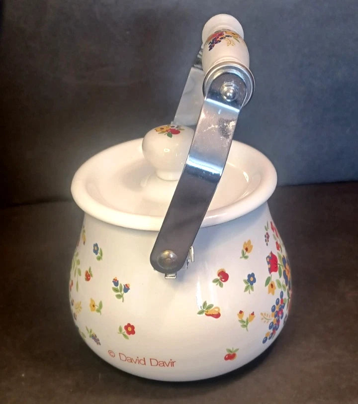 Vintage David Davir Enamel Tea Pot Kettle 5.5" Tall | eBay