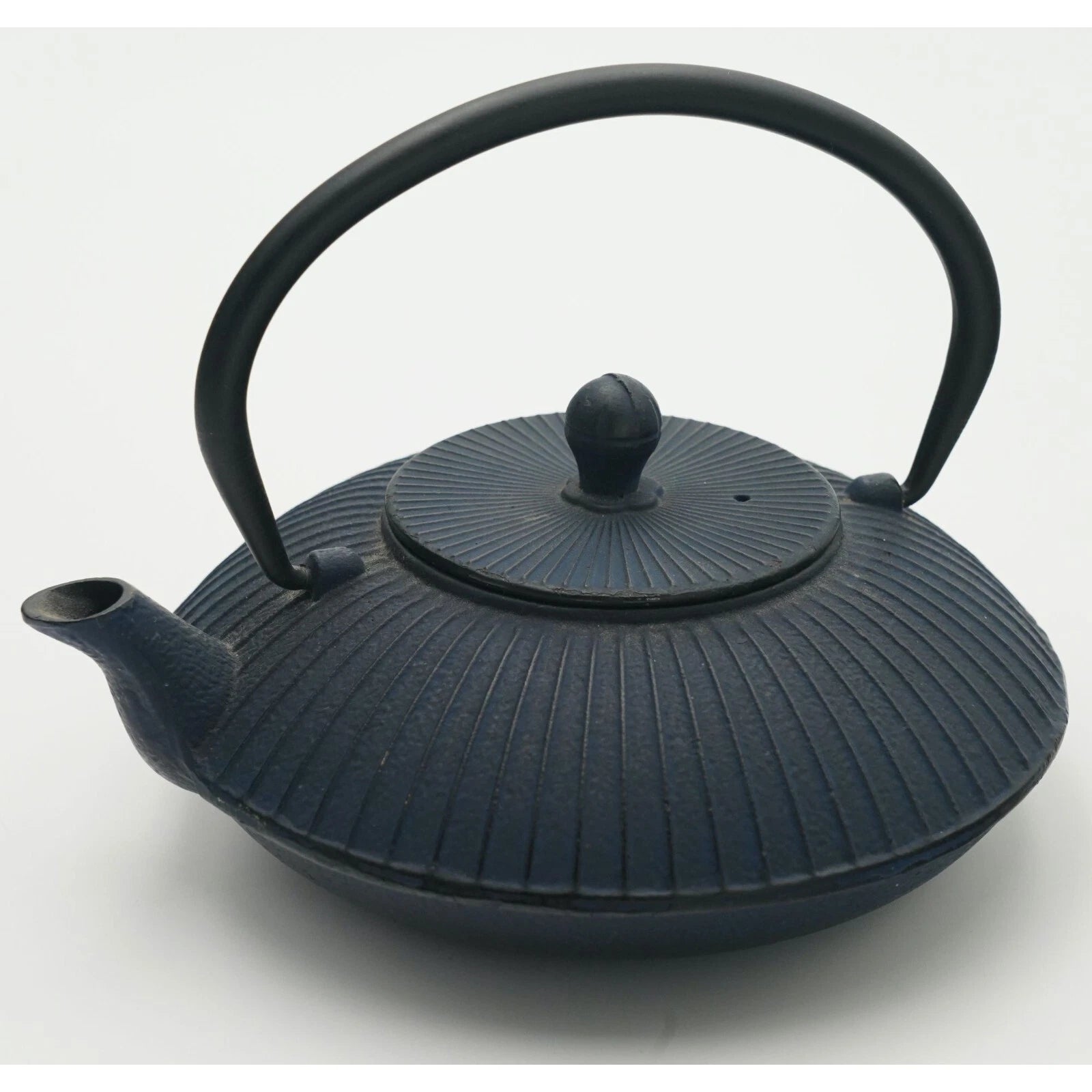 Dark Blue Cast Iron Teapot Porcelain Enamel Coating Inner Surface & Tea Strainer | eBay