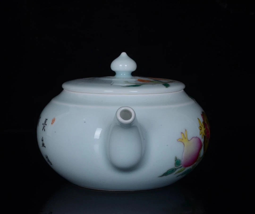 OLD CHINESE COLOUR ENAMEL PORCELAIN TEAPOT YONGZHENG MARKED ST562 | eBay
