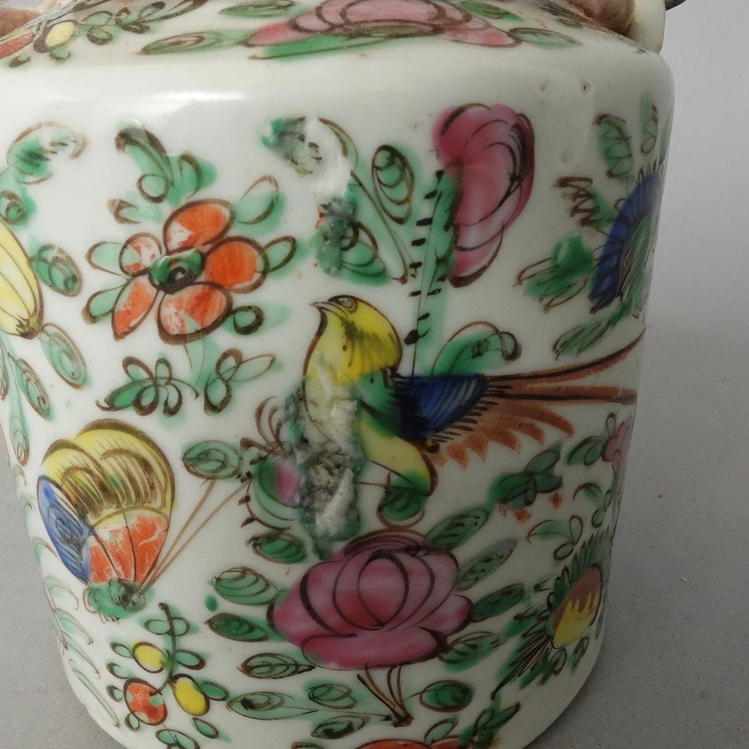 Antique Chinese Famille Rose Porcelain Teapot And Lid Enamel Hand Painted China | eBay