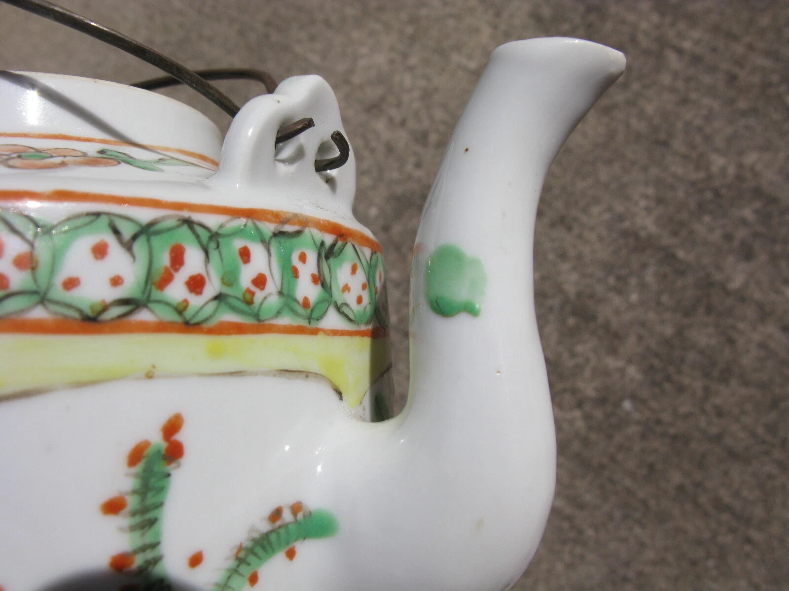 Antique Chinese porcelain teapot hand painted enamels in Famille Verte 19thC | eBay
