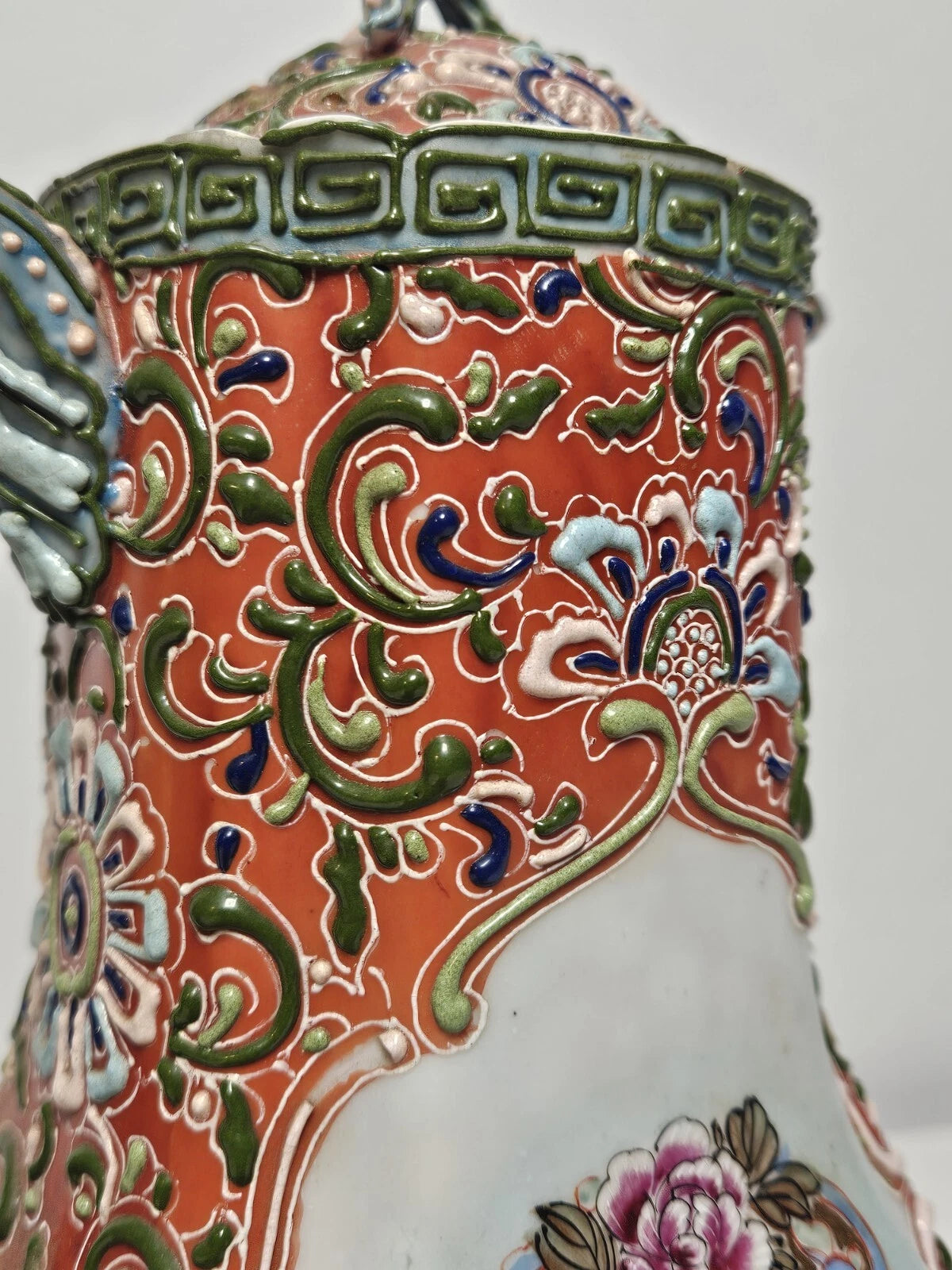 MORIAGE Antique Japanese Porcelain Hand Enameled Pitcher Teapot Repairs To Lid | eBay