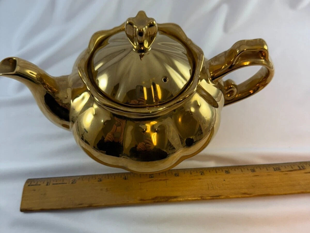 Gold Enameled Glossy Lidded Porcelain China Tea Pot | eBay