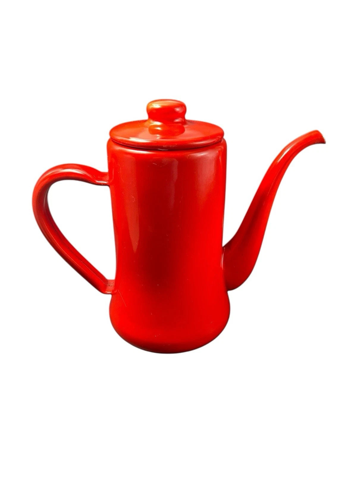Vtg Fujii Co Slim Pot Red Drip Coffee Tea Kettle Enamel Ware Japan | eBay