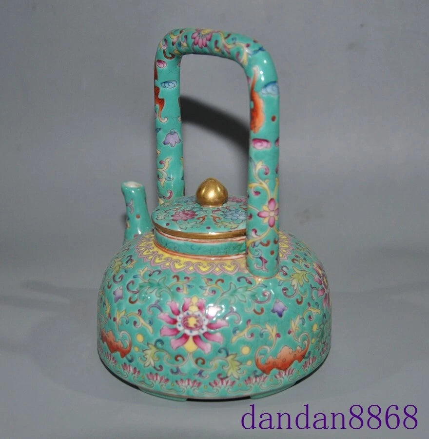 5.6"Old China cloisonne enamel porcelain flowers grain handle Tea makers Tea Pot | eBay