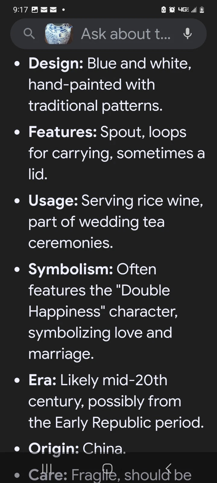 Imposing Enormous Antique Chinese Blue & White Enamel Porcelain Teapot c1900s | eBay