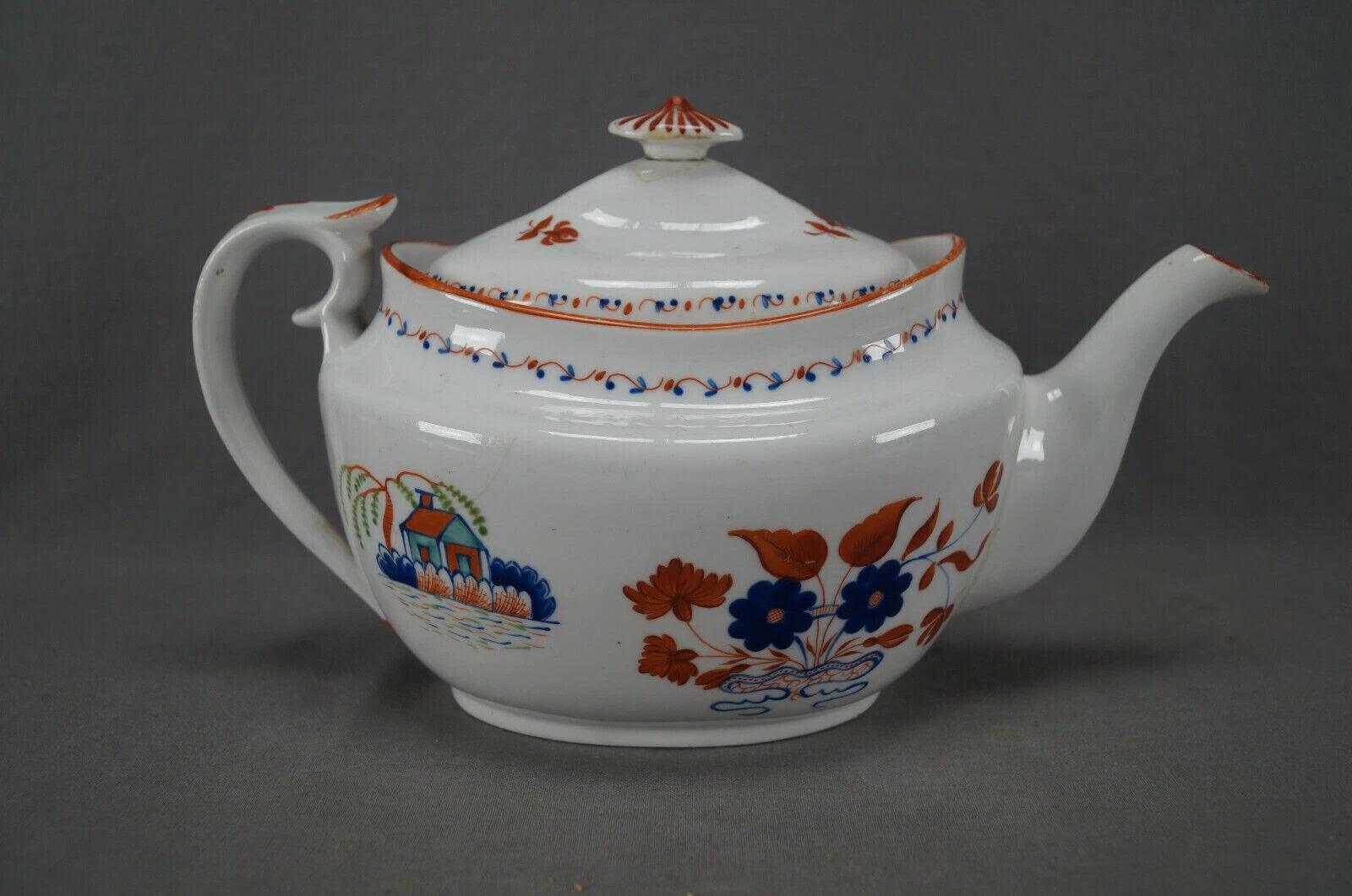 English Machin Pattern 222 Hand Enameled Porcelain Bone China Teapot Circa 1810 | eBay