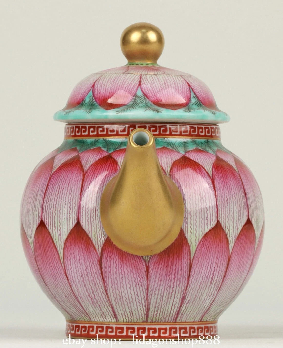 6" Yongzheng Marked Enamel Porcelain Gilt Lotus Flower Pattern Wine Tea Pot | eBay