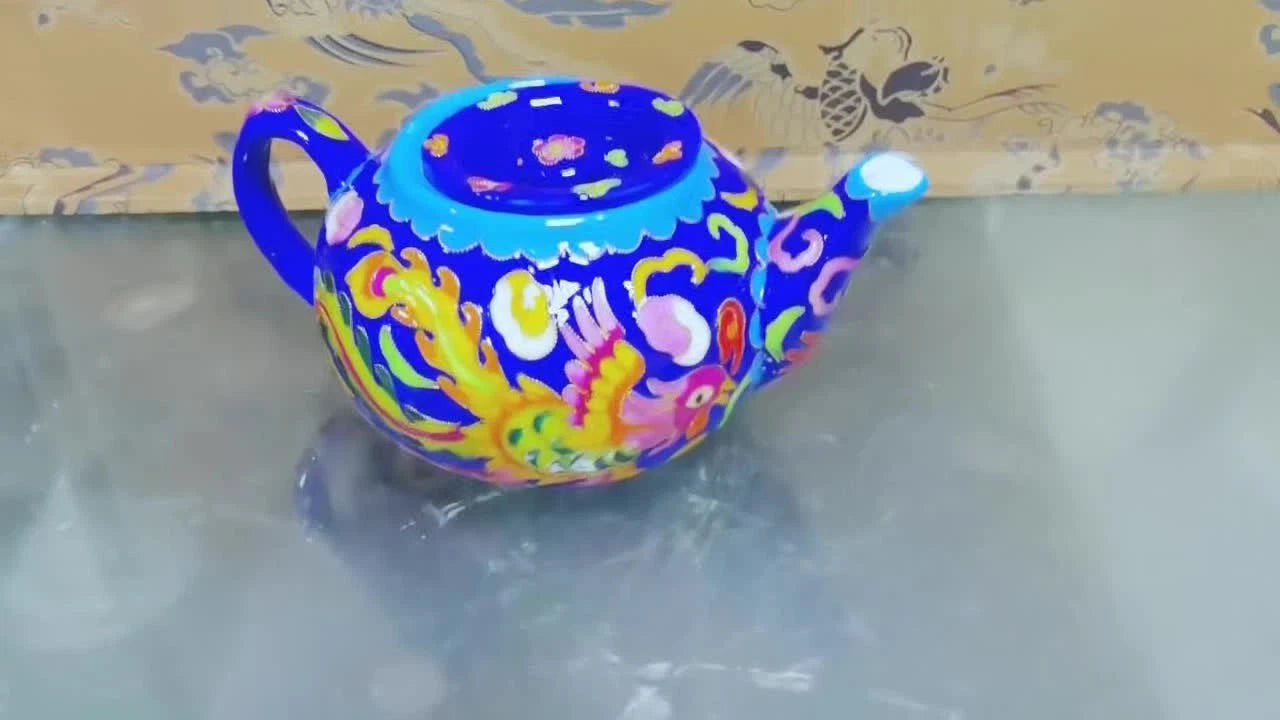 Chinese Old Porcelain blue enamel cloisonn é Dragon and Phoenix Pattern Teapot | eBay