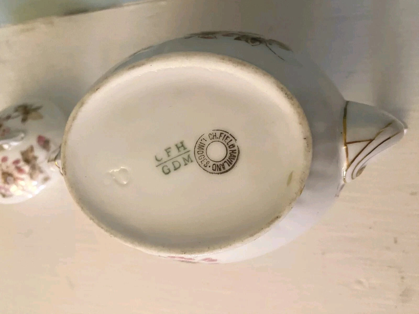 Antique CH Field Haviland Limoges Teapot French Porcelain Hand Enameled GDM Gold | eBay