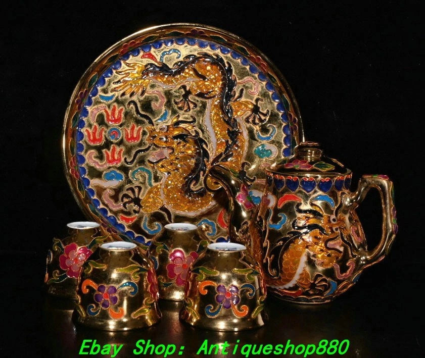 8.4''Ming Chenghua Enamel Colour Porcelain Dragon Wine Tea Pot Flagon Cup Set | eBay