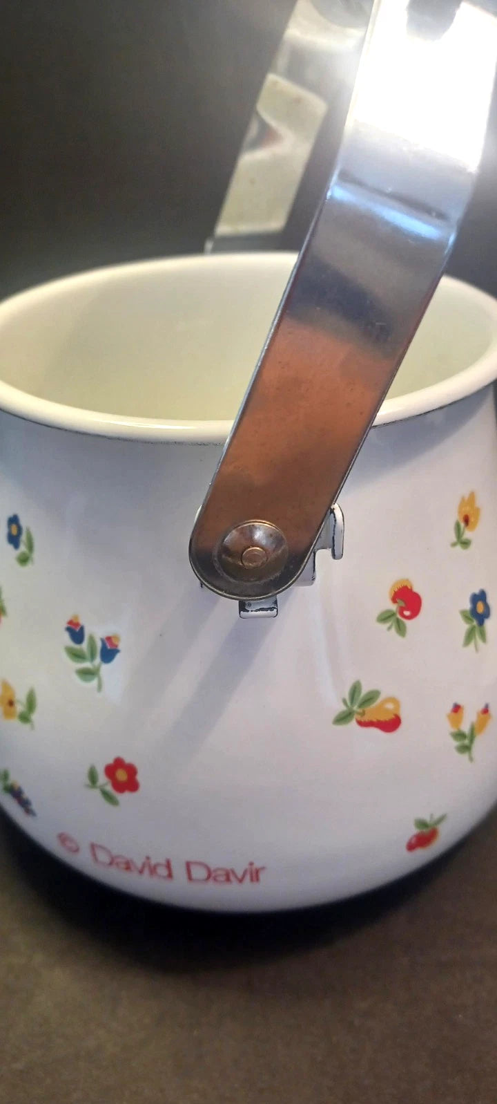 Vintage David Davir Enamel Tea Pot Kettle 5.5" Tall | eBay