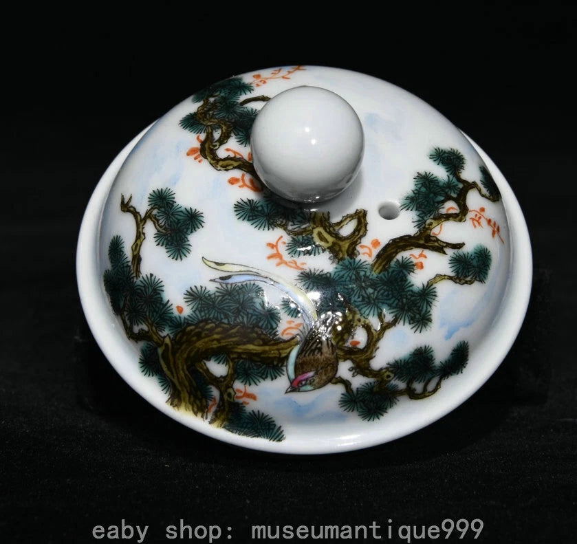 5.6" Old China Yongzheng Marked Colour Enamel Porcelain Phoenix Pine Teapot Pot | eBay