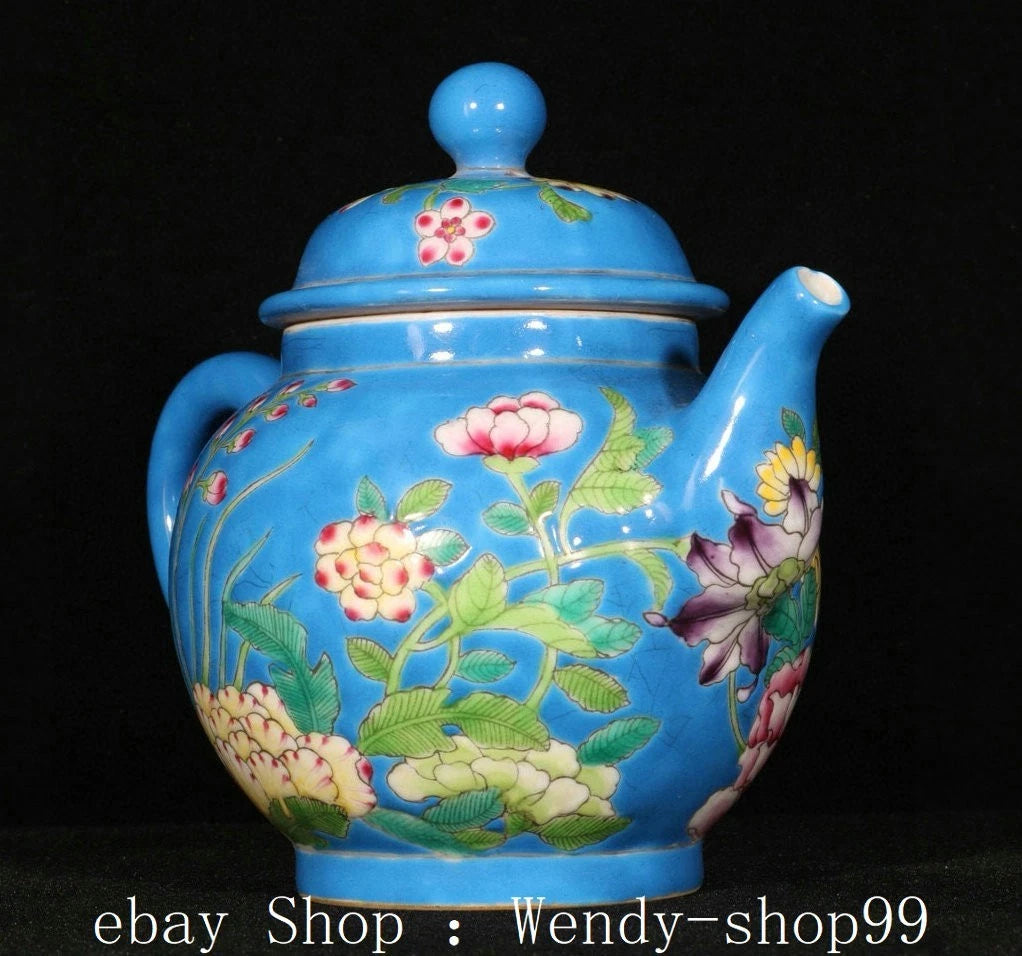 6" Qianlong Marked Colour Enamel Porcelain Gilt Peony Flower Teapot Teakettle | eBay