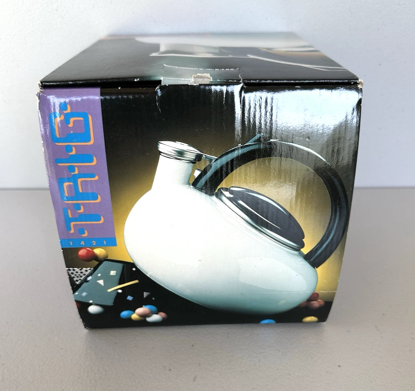 Vintage 90s Rare Kamenstein TRIG 2.5 qt Whistling White Enamel Steel Tea Pot NIB | eBay