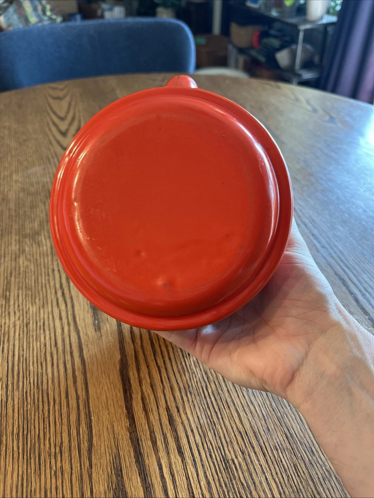 Red Enamel Tea Pot Mid Century Black Enamel Handle Vintage | eBay