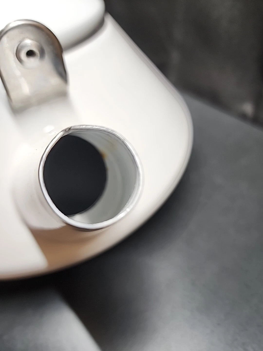 Vintage White Enameled Whistling Bird Teapot | eBay