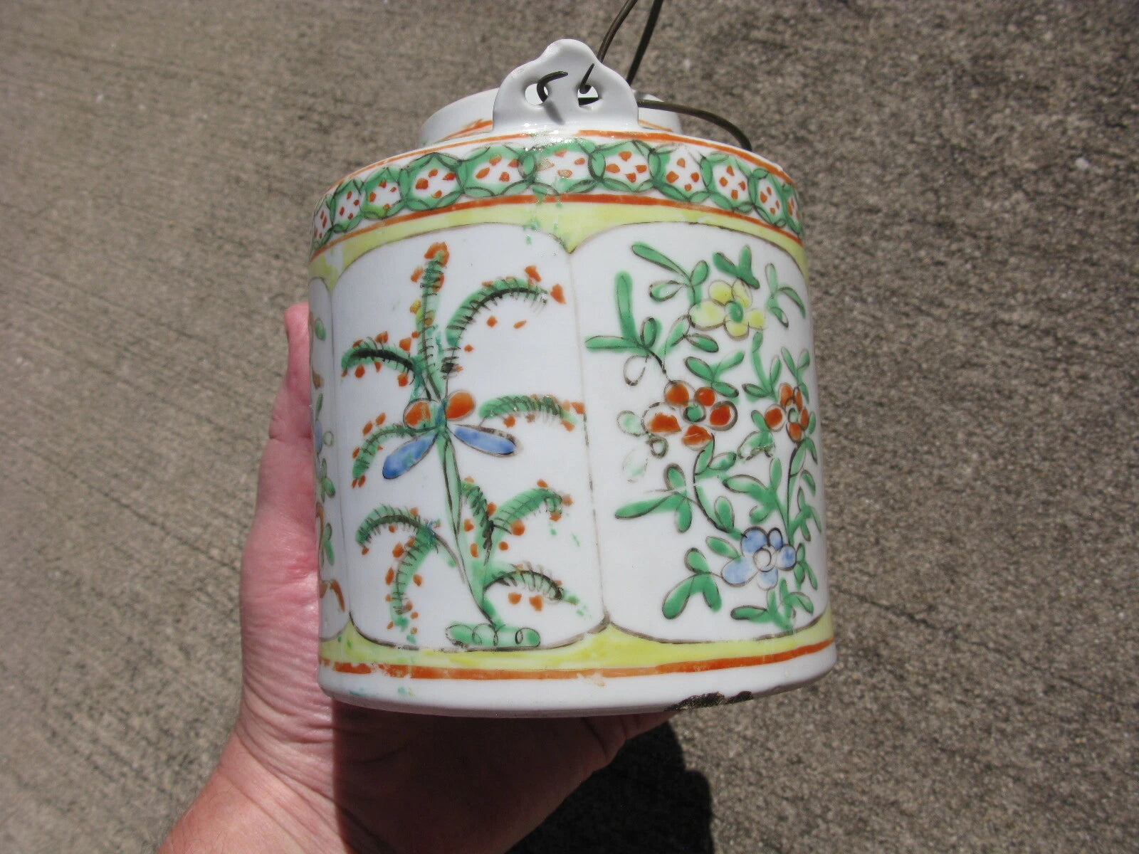 Antique Chinese porcelain teapot hand painted enamels in Famille Verte 19thC | eBay