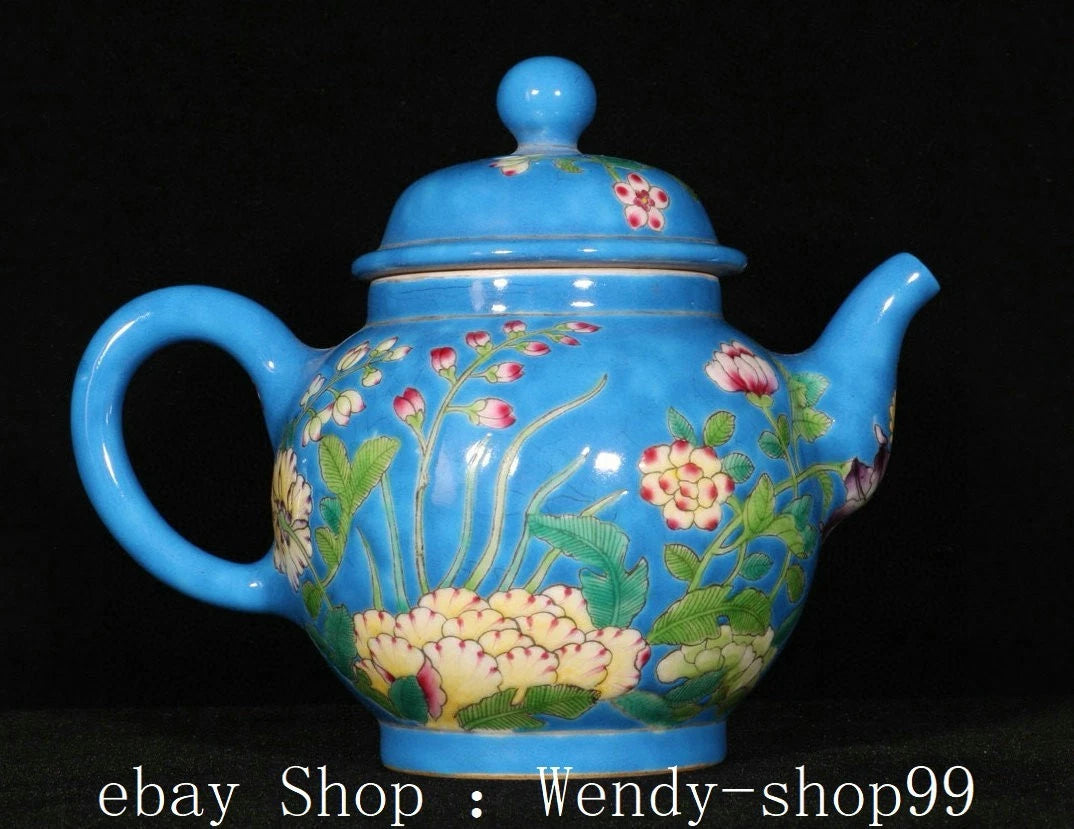 6" Qianlong Marked Colour Enamel Porcelain Gilt Peony Flower Teapot Teakettle | eBay