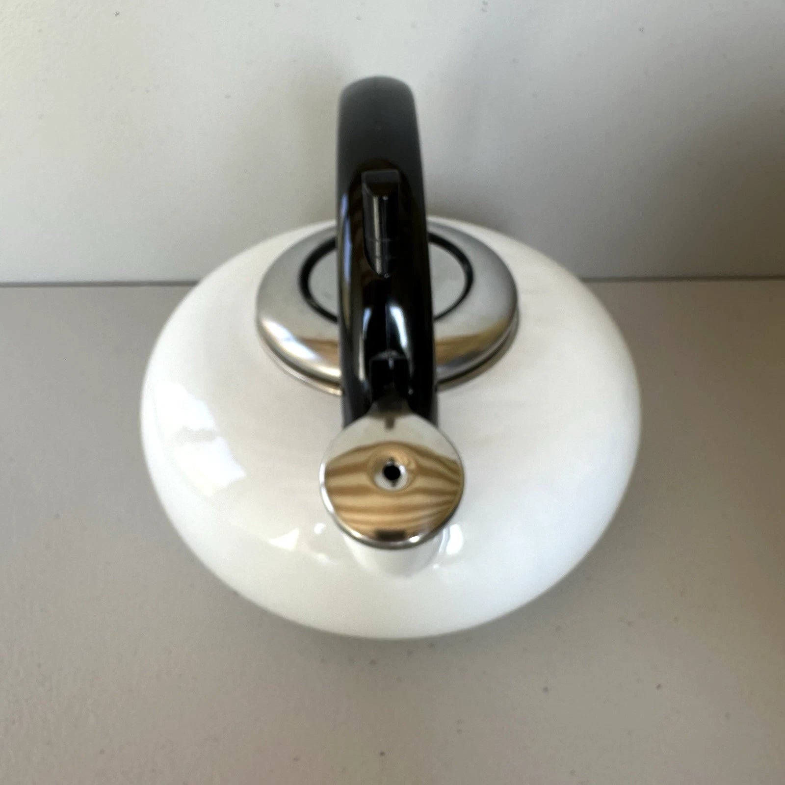 Vintage 90s Rare Kamenstein TRIG 2.5 qt Whistling White Enamel Steel Tea Pot NIB | eBay