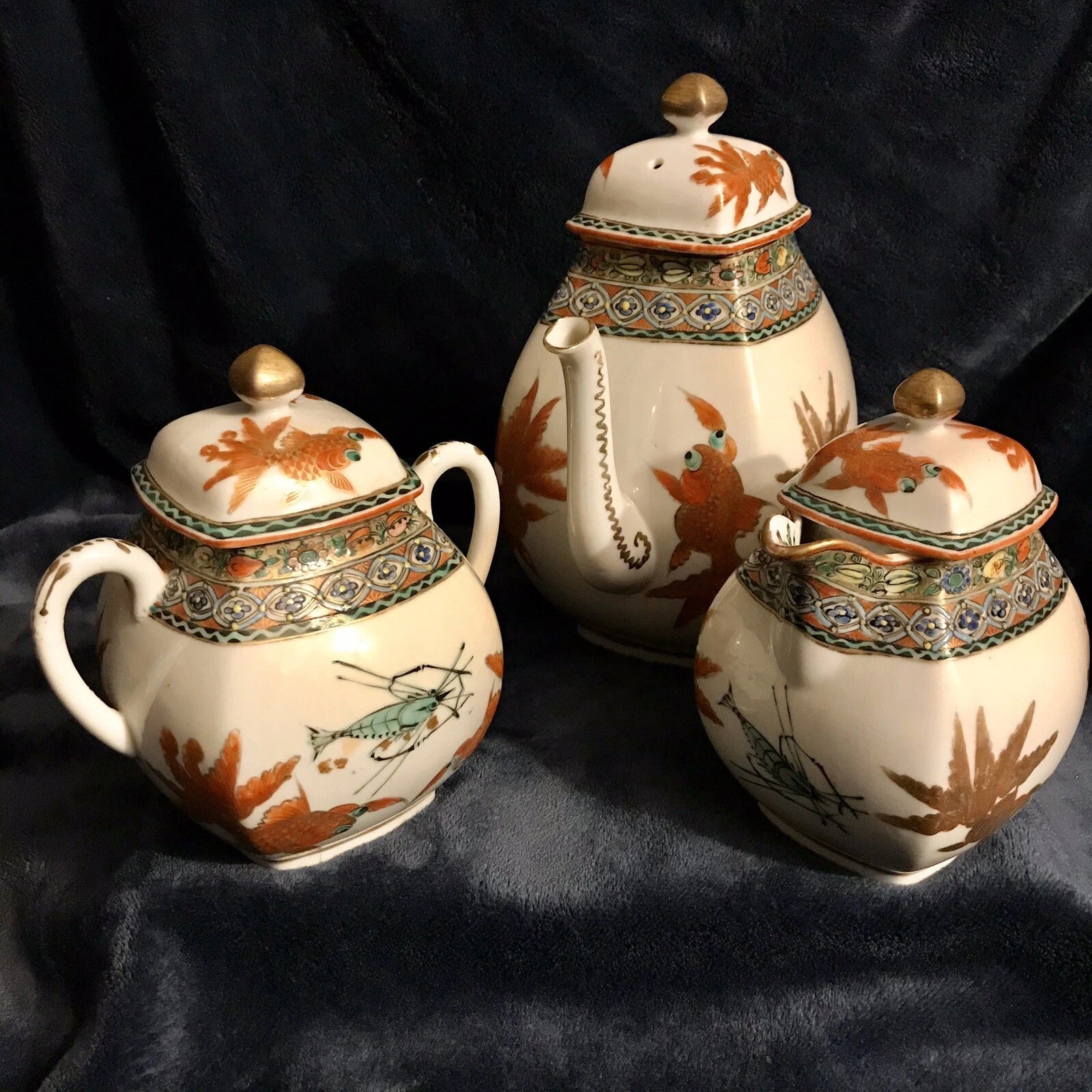 Rare Antique Chinese Export Early Republic Enameled Porcelain Teapot Tea Set | eBay