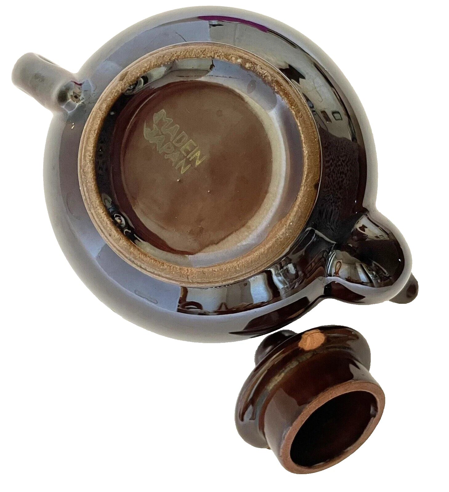 Redware Small Teapot Gold Trim Hand Painted Enamel Flowers Vintage Japan | eBay