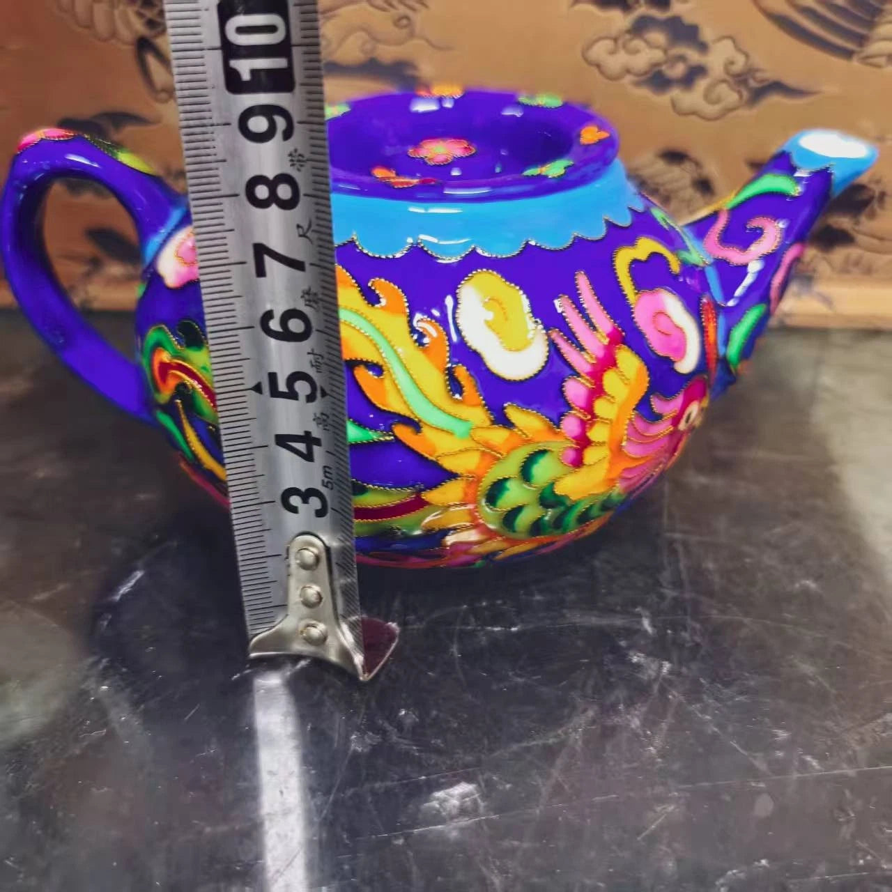 Chinese Old Porcelain blue enamel cloisonn é Dragon and Phoenix Pattern Teapot | eBay