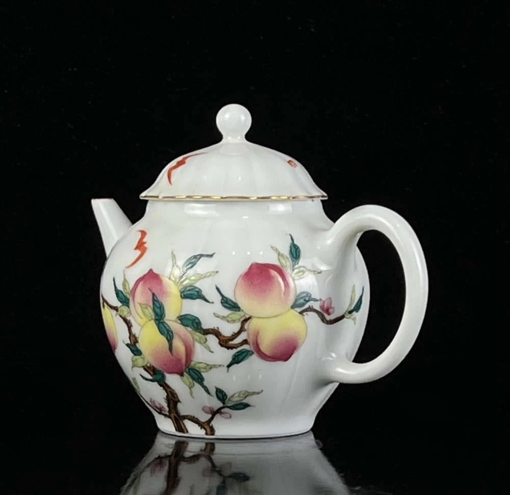 OLD CHINESE COLOUR ENAMEL PORCELAIN TEAPOT QIANLONG MARKED WX195 | eBay