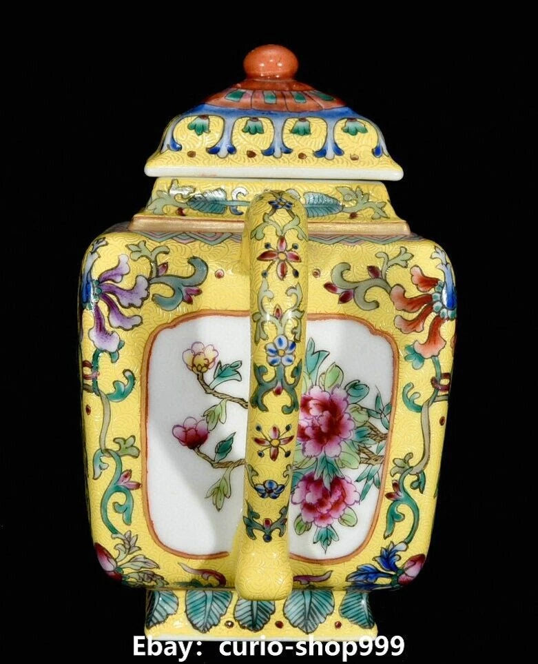 7" Yongzheng Dynasty Enamel Colour Porcelain Landscape Poems Word Tea Pot Flagon | eBay