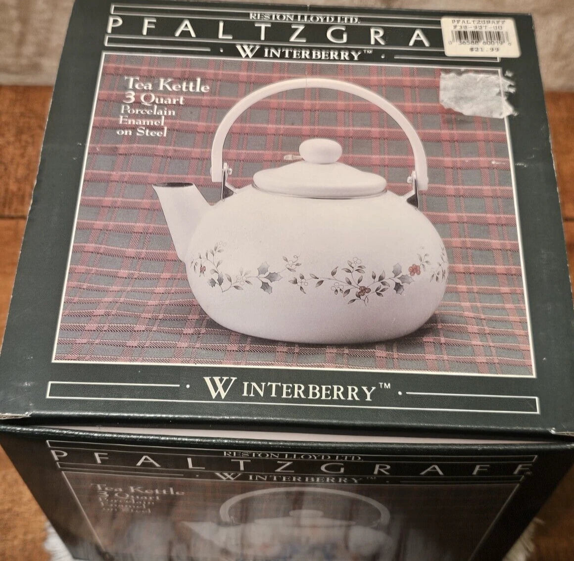 New In Box Pfaltzgraff Winterberry White 3--Quart Enamel on Steel Tea Kettle | eBay