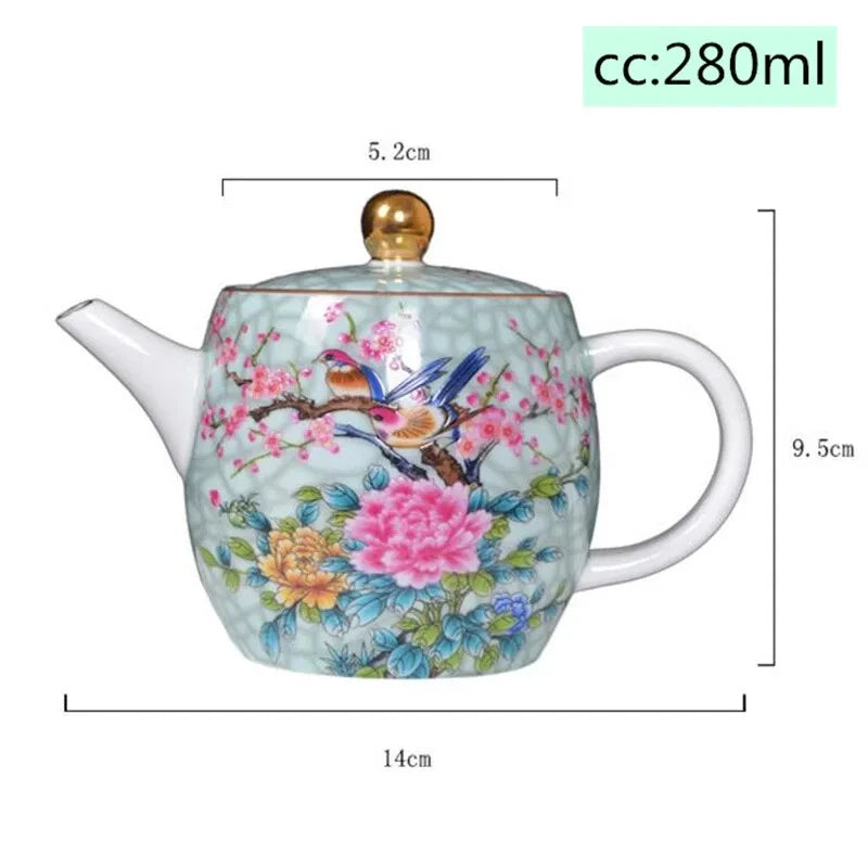 Porcelain Art Bird teapot Authentic Jingdezhen Exquisite Enamel Color Teapot | eBay