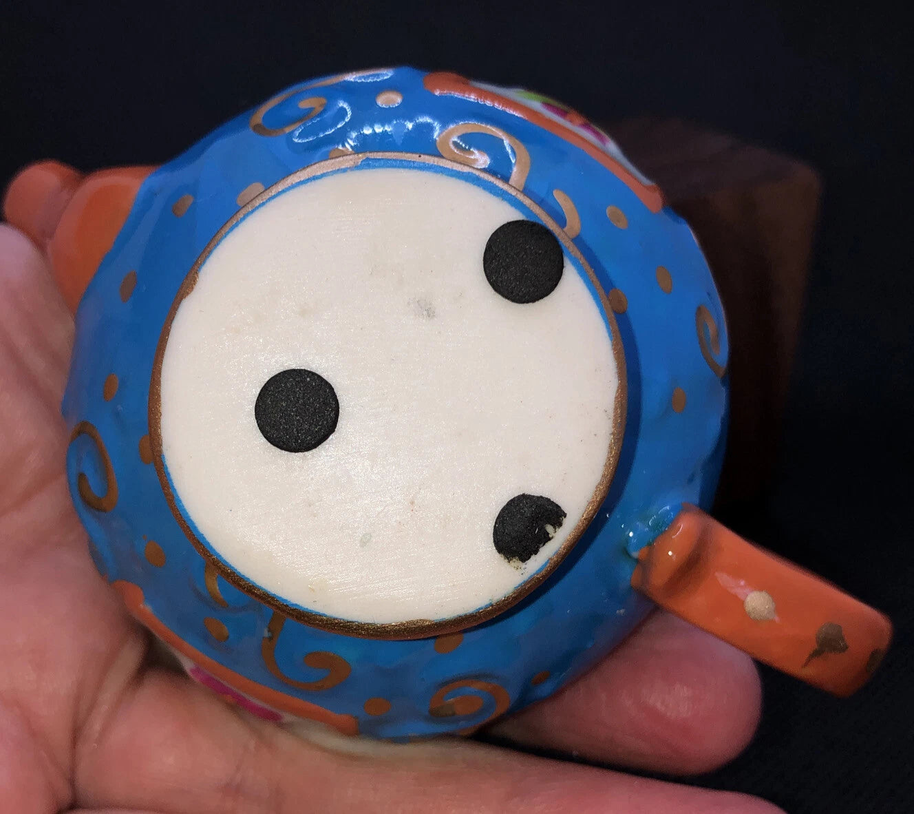 Porcelain Enameled Teapot Trinket Box Hinged Lid Gold Trim Unused Hand Painted | eBay