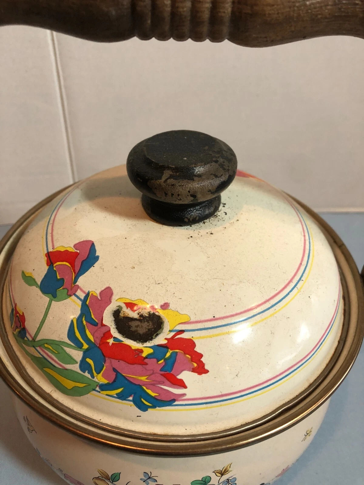 VINTAGE Enamel Teapot Tea Kettle #F44 | eBay