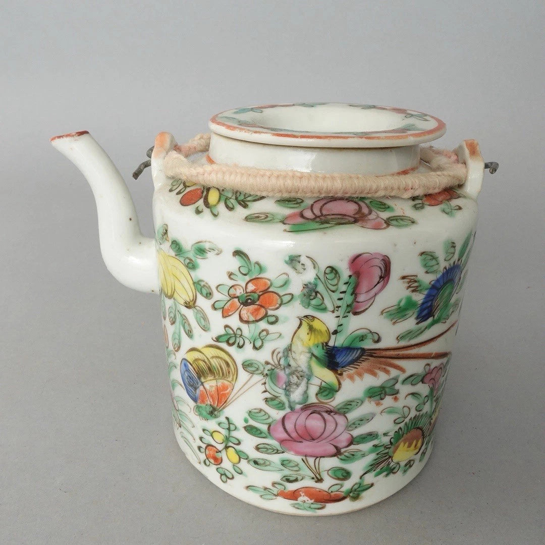 Antique Chinese Famille Rose Porcelain Teapot And Lid Enamel Hand Painted China | eBay