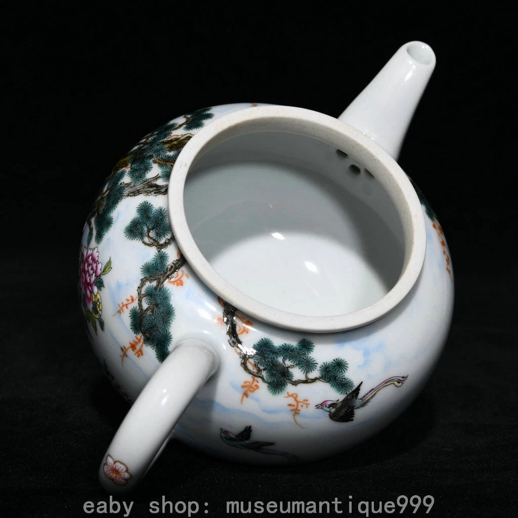 5.6" Old China Yongzheng Marked Colour Enamel Porcelain Phoenix Pine Teapot Pot | eBay